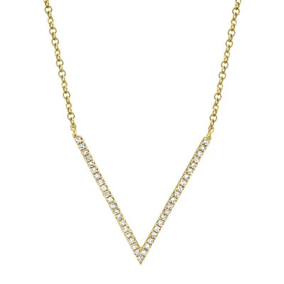 SHY CREATION | DIAMOND V NECKLACE | 14K YELLOW GOLD | 0.12 CTW | SC55001469 - Brownee Jewelers