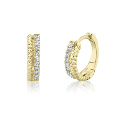 0.19 TOTAL CARAT WEIHGT DIAMOND HUGGIE EARRING IN 14K YELLOW GOLD