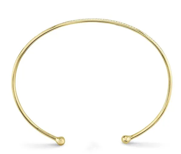 14KT YELLOW GOLD DIAMOND BANGLE