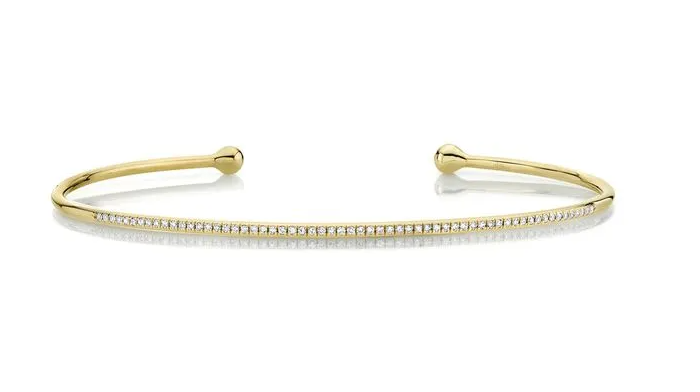 14KT YELLOW GOLD DIAMOND BANGLE