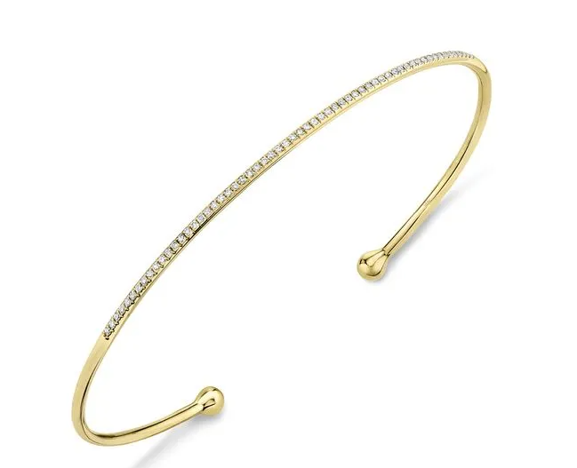 14KT YELLOW GOLD DIAMOND BANGLE