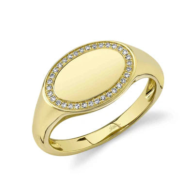 .08 TOTAL CARAT WEIGHT DIAMOND SIGNET RING IN 14K YELLOW GOLD