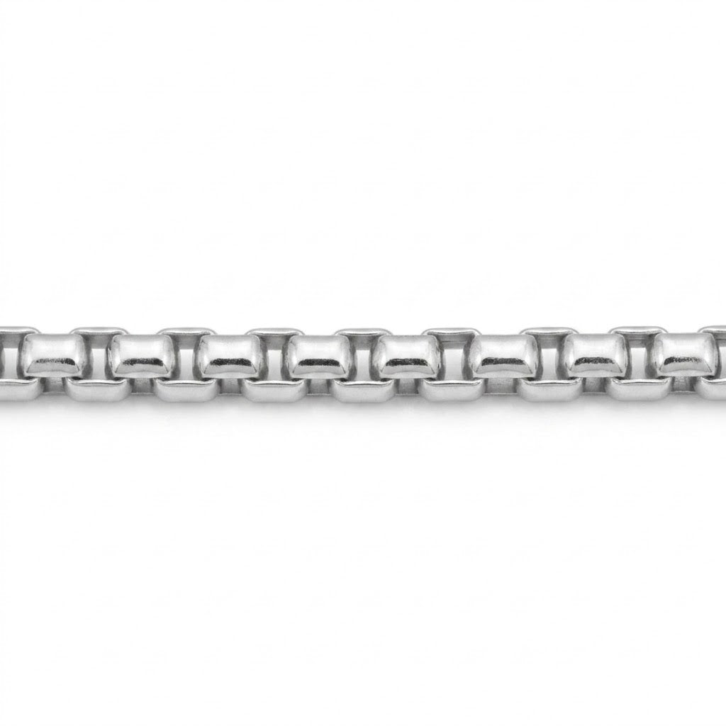 24 Inch Sterling Silver Rhodium-Plated Box Chain Necklace