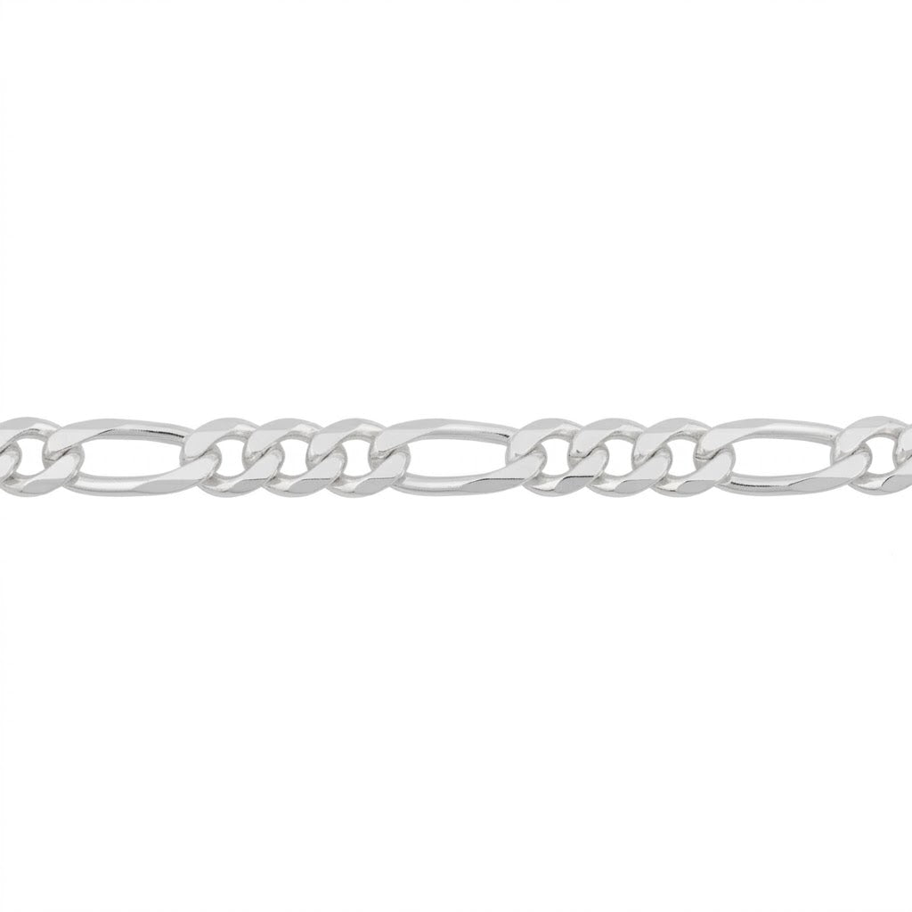 20 Inch Sterling Silver Rhodium-Plated Figaro Chain Necklace | Sterling Silver | 20 Inch Length | 3.2mm Figaro Link Chain - Brownee Jewelers