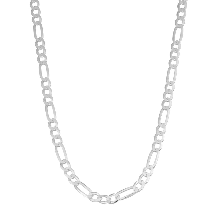 Sterling Silver Rhodium-Plated Figaro Chain Necklace | Sterling Silver | 18 Inch Length | Figaro Link Chain | Bold Classic Design - Brownee Jewelers