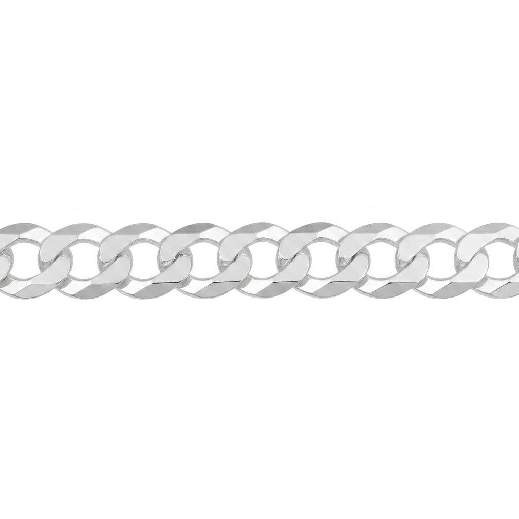24 Inch Sterling Silver Rhodium-Plated Curb Chain Necklace | Sterling Silver | 24 Inch Length | Classic Curb Link Chain - Brownee Jewelers