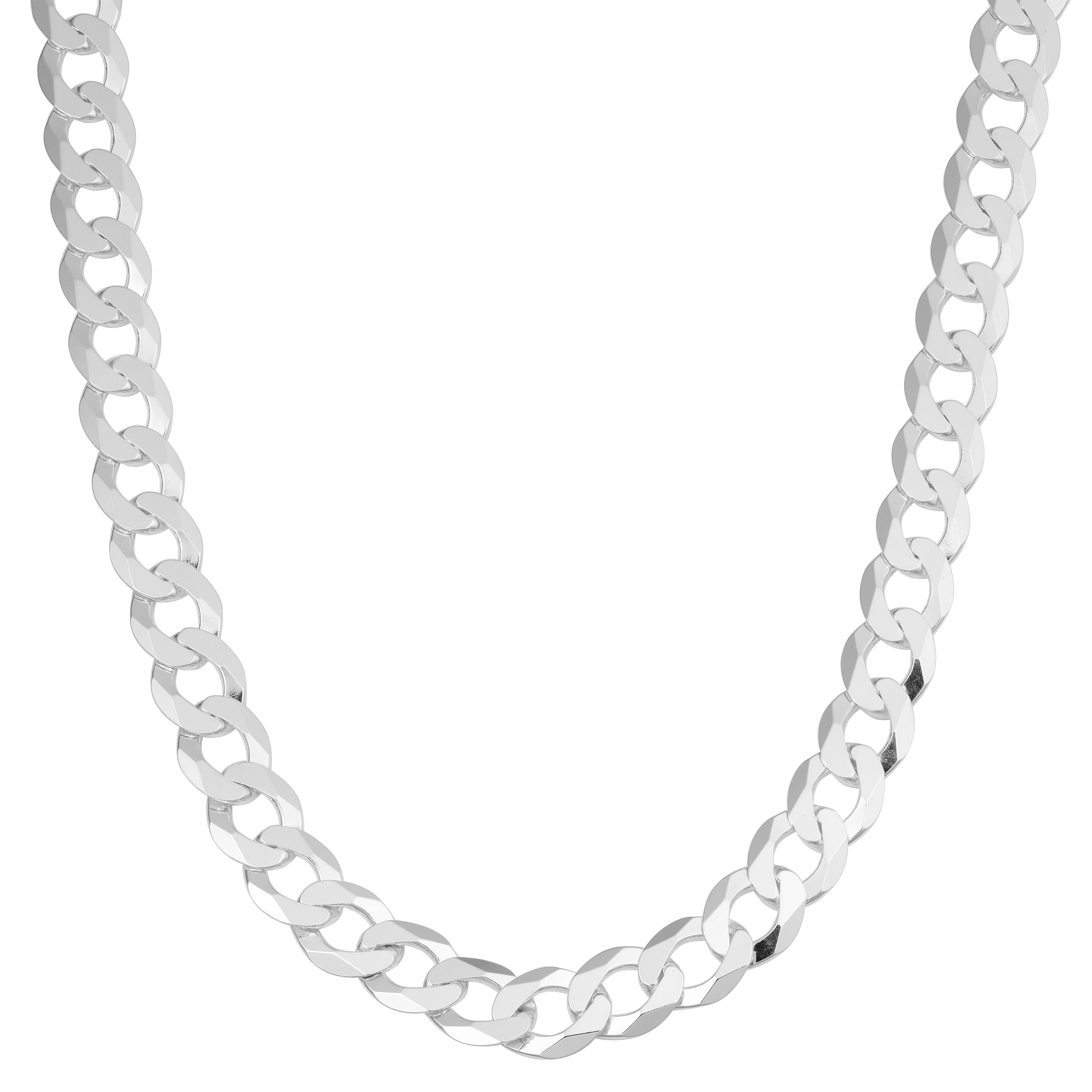 24 Inch Sterling Silver Rhodium-Plated Curb Chain Necklace | Sterling Silver | 24 Inch Length | Classic Curb Link Chain - Brownee Jewelers