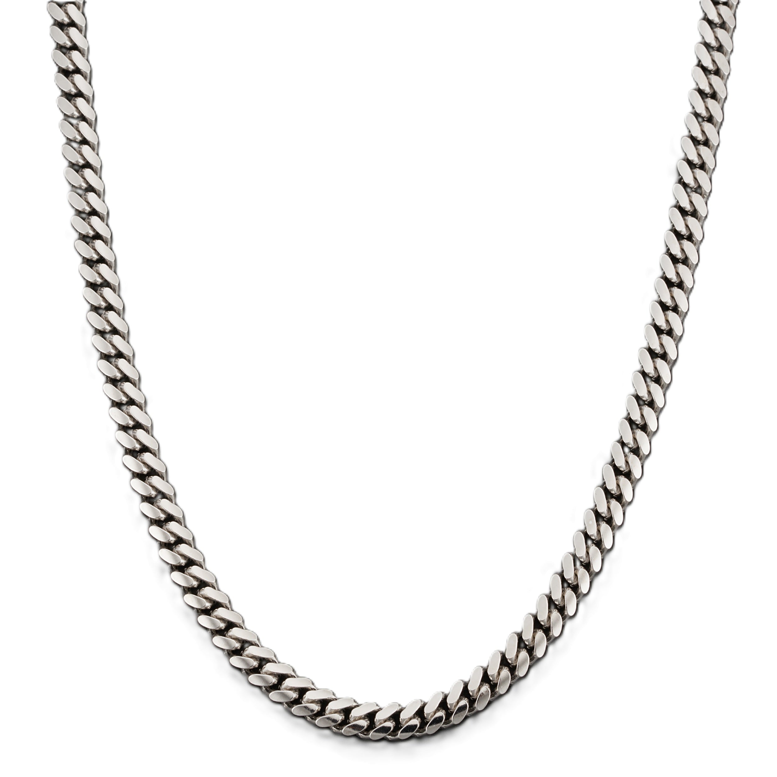 20 Inch Sterling Silver Rhodium-Plated 4.1mm Miami Cuban Chain Necklace