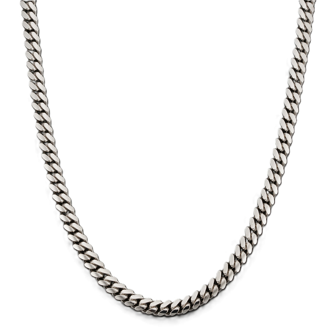 20 Inch Sterling Silver Rhodium-Plated 4.1mm Miami Cuban Chain Necklace
