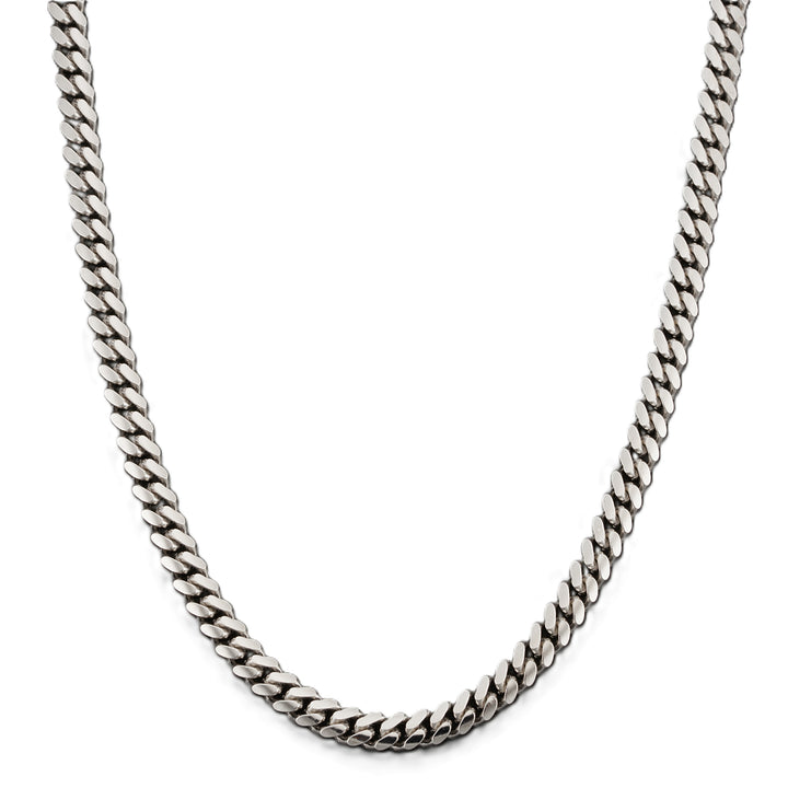 20 Inch Sterling Silver Rhodium-Plated 4.1mm Miami Cuban Chain Necklace