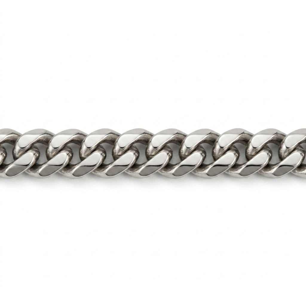 18 Inch Sterling Silver Rhodium-Plated 2.8mm Miami Cuban Chain Necklace