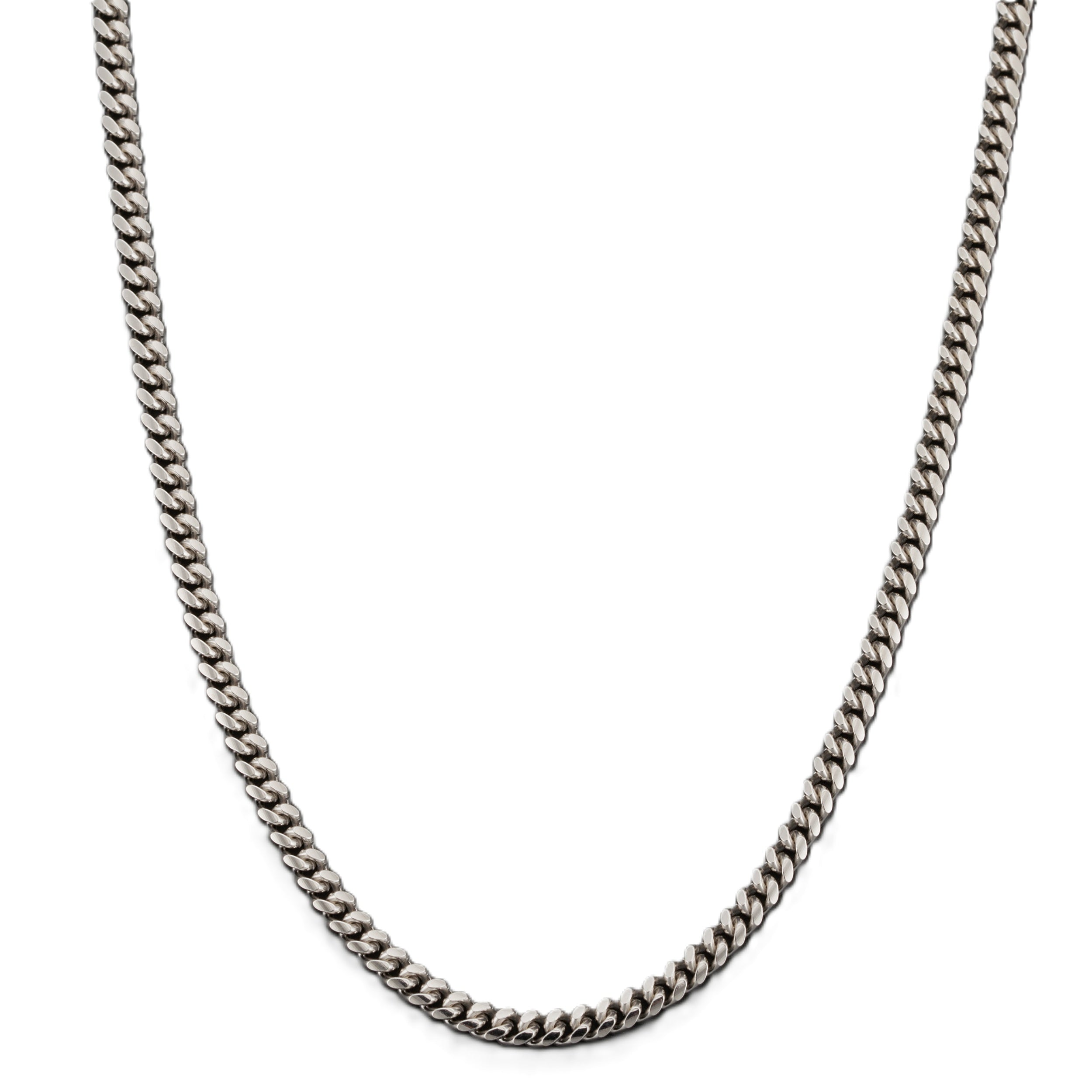 18 Inch Sterling Silver Rhodium-Plated 2.8mm Miami Cuban Chain Necklace