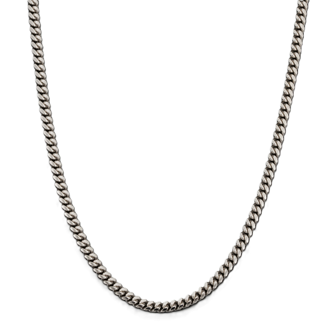 18 Inch Sterling Silver Rhodium-Plated 2.8mm Miami Cuban Chain Necklace