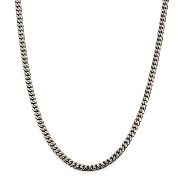 18 Inch Sterling Silver Rhodium-Plated 2.8mm Miami Cuban Chain Necklace