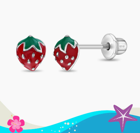 STRAWBERRY ENAMEL EARRINGS