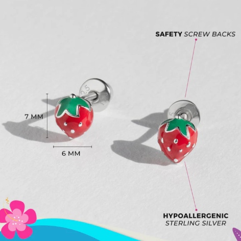 STRAWBERRY ENAMEL EARRINGS