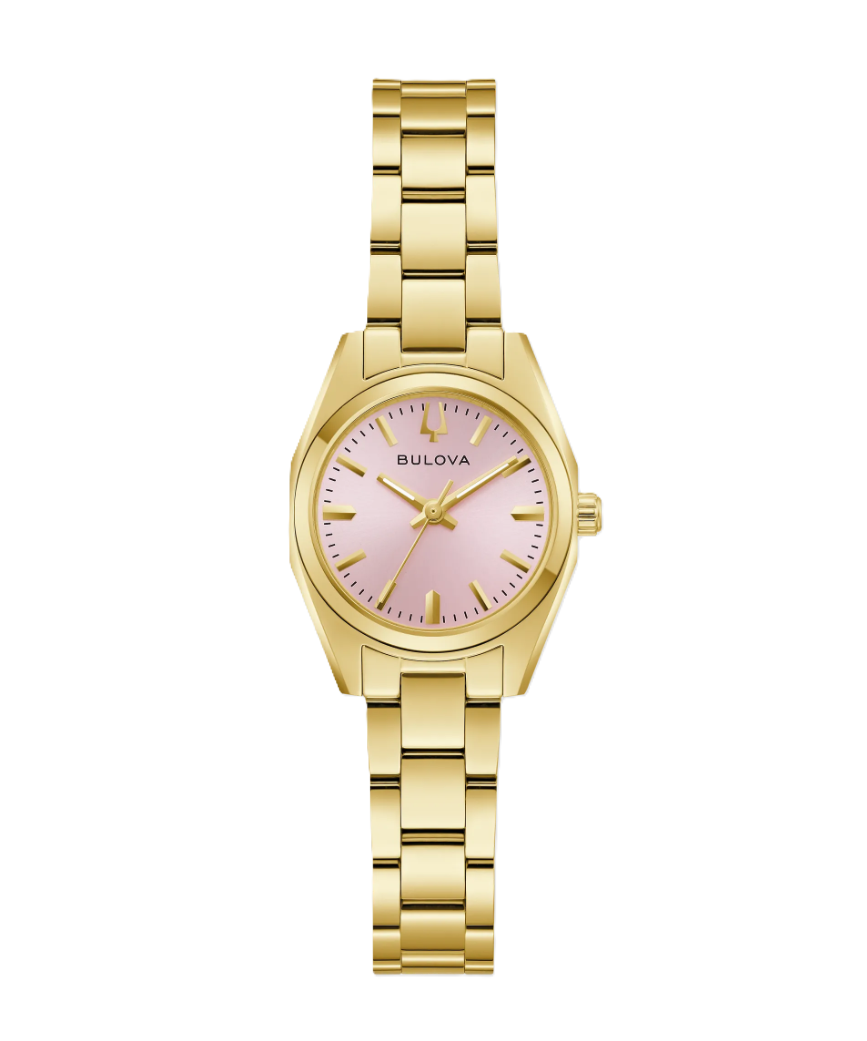Bulova Surveyor Women's Gold-Tone Stainless Steel Watch with a Pink Dial