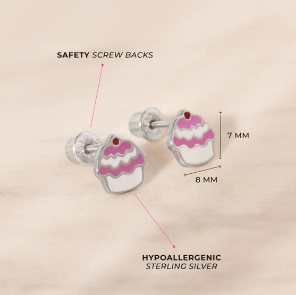 CUPCAKE ENAMELED EARRINGS 