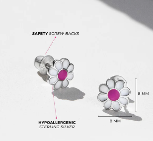 FLOWER ENAMEL EARRINGS