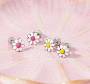 FLOWER ENAMEL EARRINGS