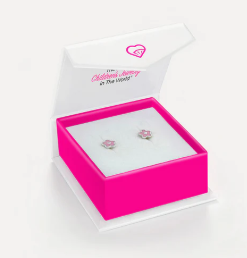 RED ENAMEL FLOWER EARRINGS