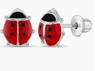 RED LADY BUG EARRINGS