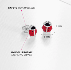 RED LADY BUG EARRINGS