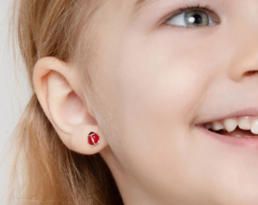 RED LADY BUG EARRINGS