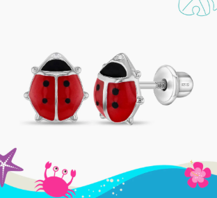 RED LAD BUG EARRINGS