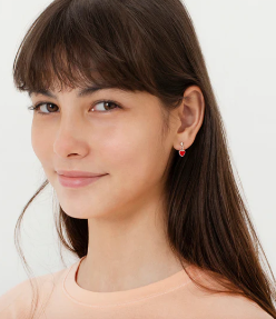 RED HEART DANGLE EARRINGS 