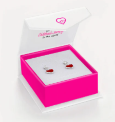 RED HEART DANGLE EARRINGS 