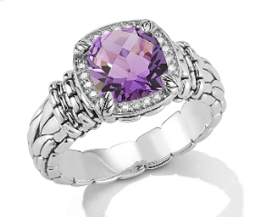 Sterling silver amethyst ring 