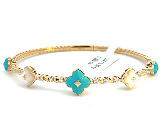 14kt yellow gold flexi gemstone bracelet 