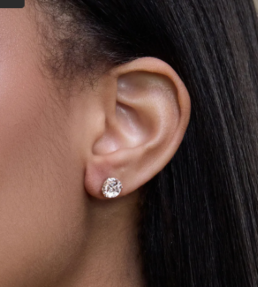 14K Yellow Gold .50ct Lab-Grown Diamond 3-Prong Stud Earrings