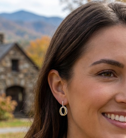 Diamond Oval Drop Earrings