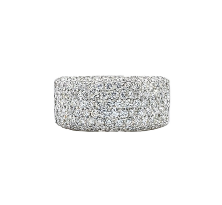 Round Diamond Pavé Band | 14K White Gold | Diamond Fashion Ring - Brownee Jewelers
