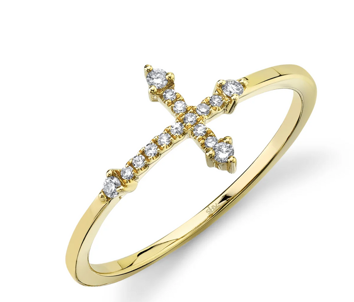 East to West Diamond Cross Ring