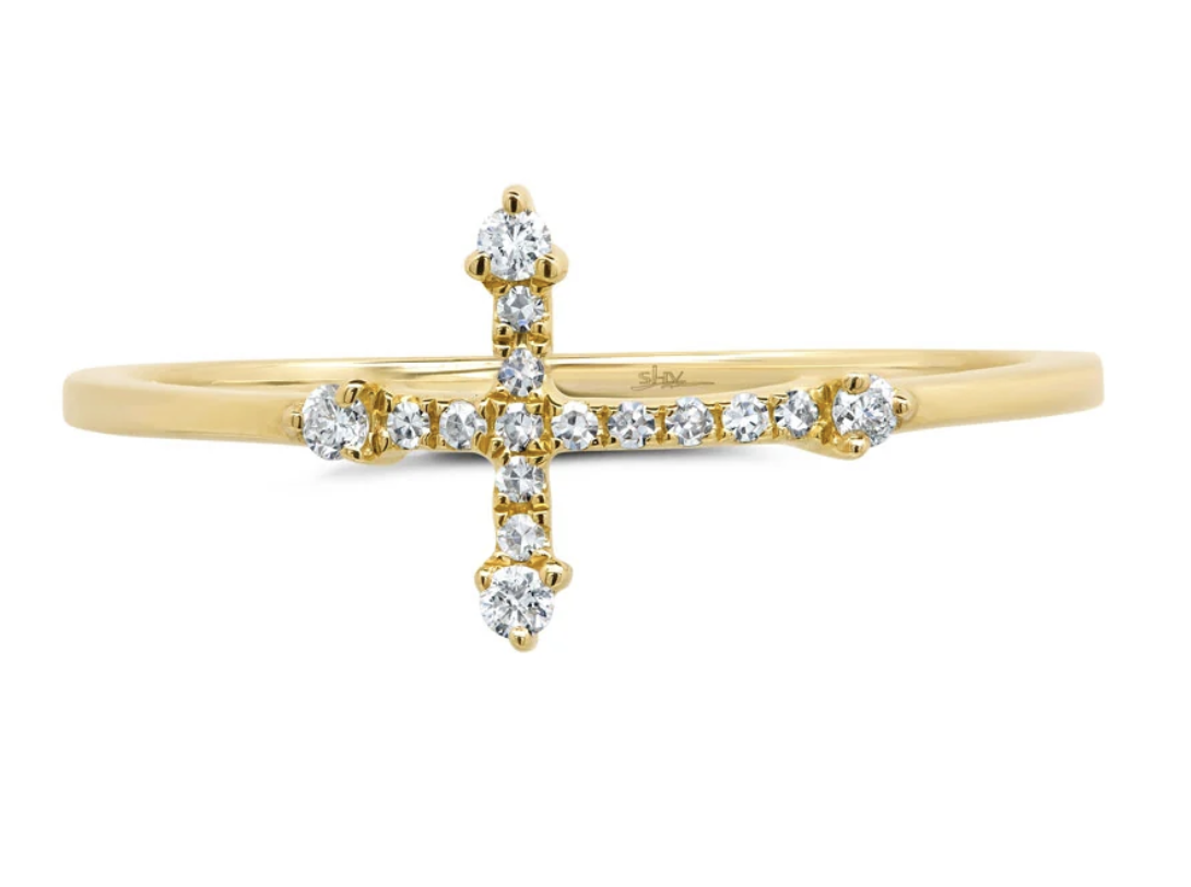 East to West Diamond Cross Ring