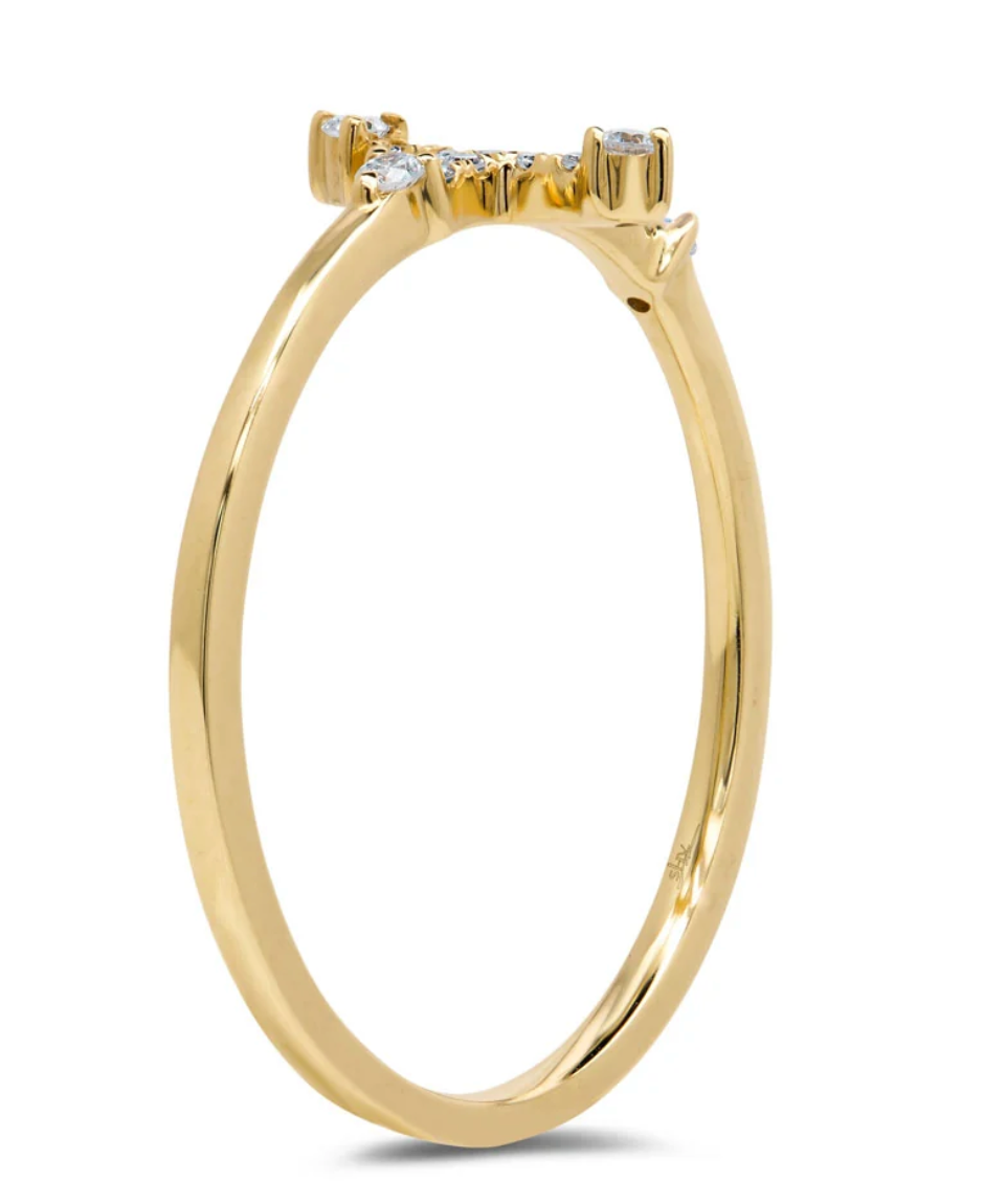 East to West Diamond Cross Ring