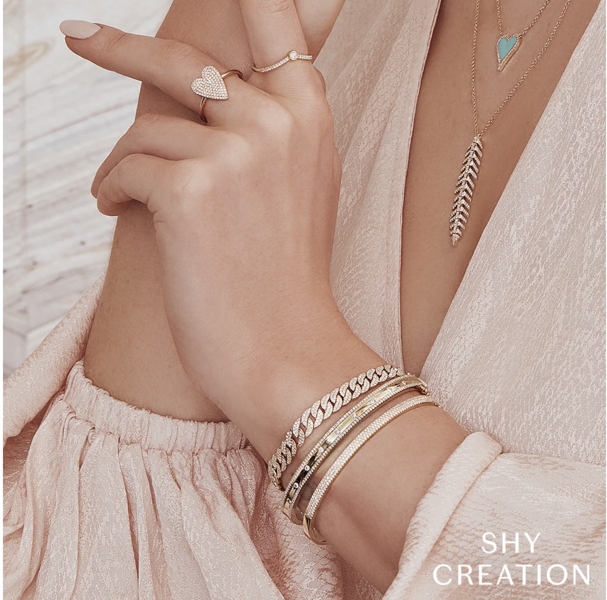 14kt yellow gold pave diamond heart ring 