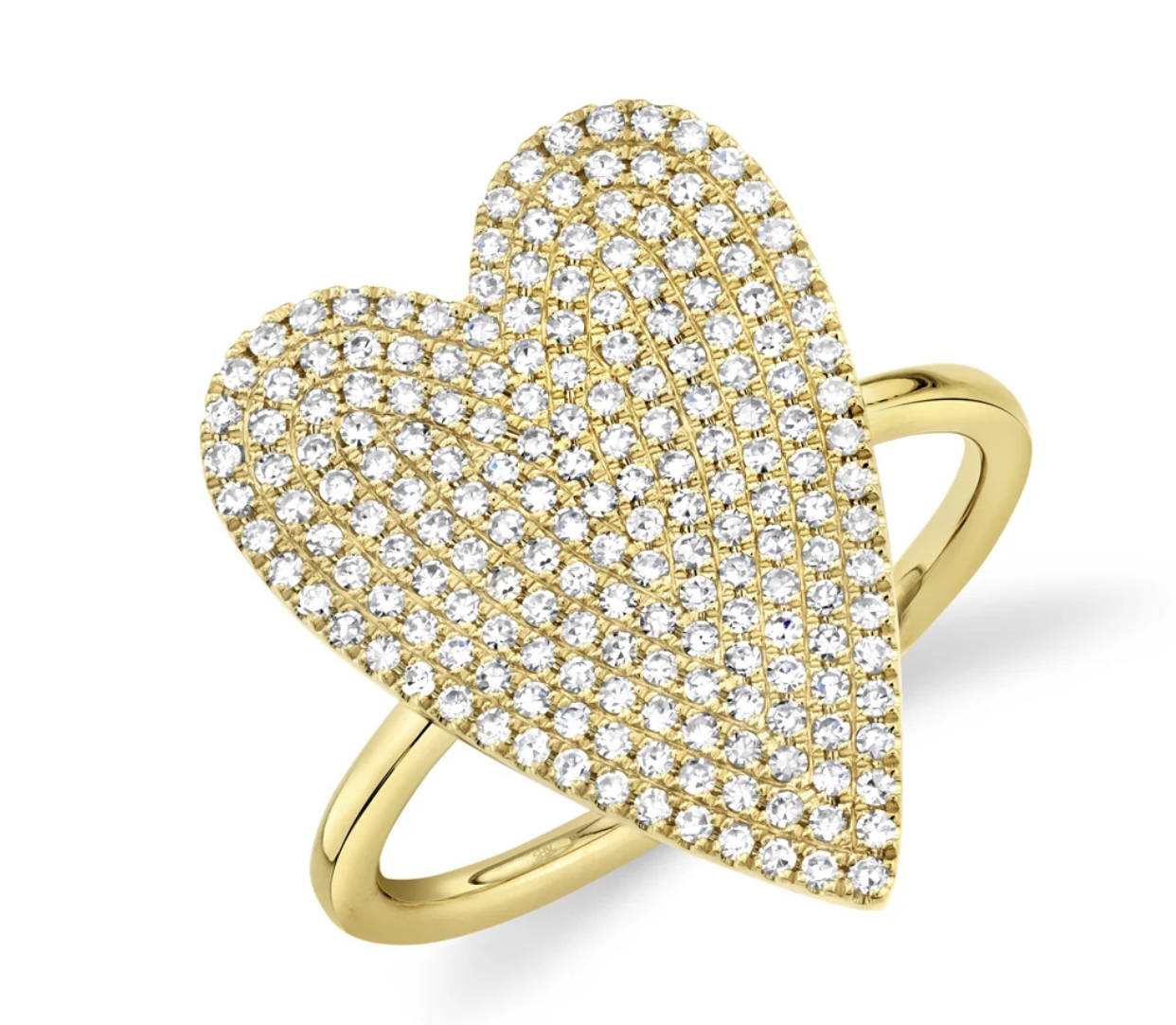 Yellow Gold Diamond Heart Ring