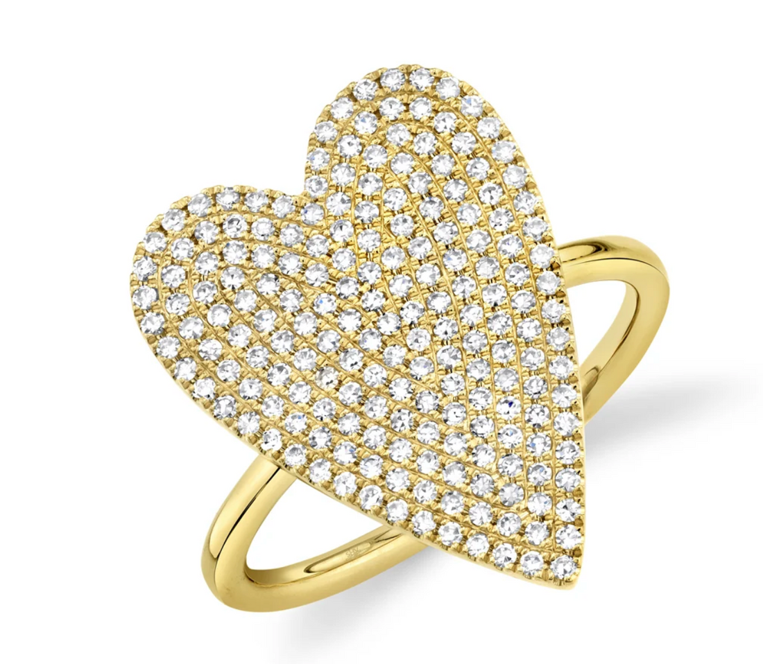Yellow Gold Diamond Heart Ring