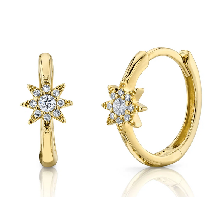SHY CREATION | KATE | 0.10CT DIAMOND STARBURST HUGGIE EARRING | SC55023013 - Brownee Jewelers