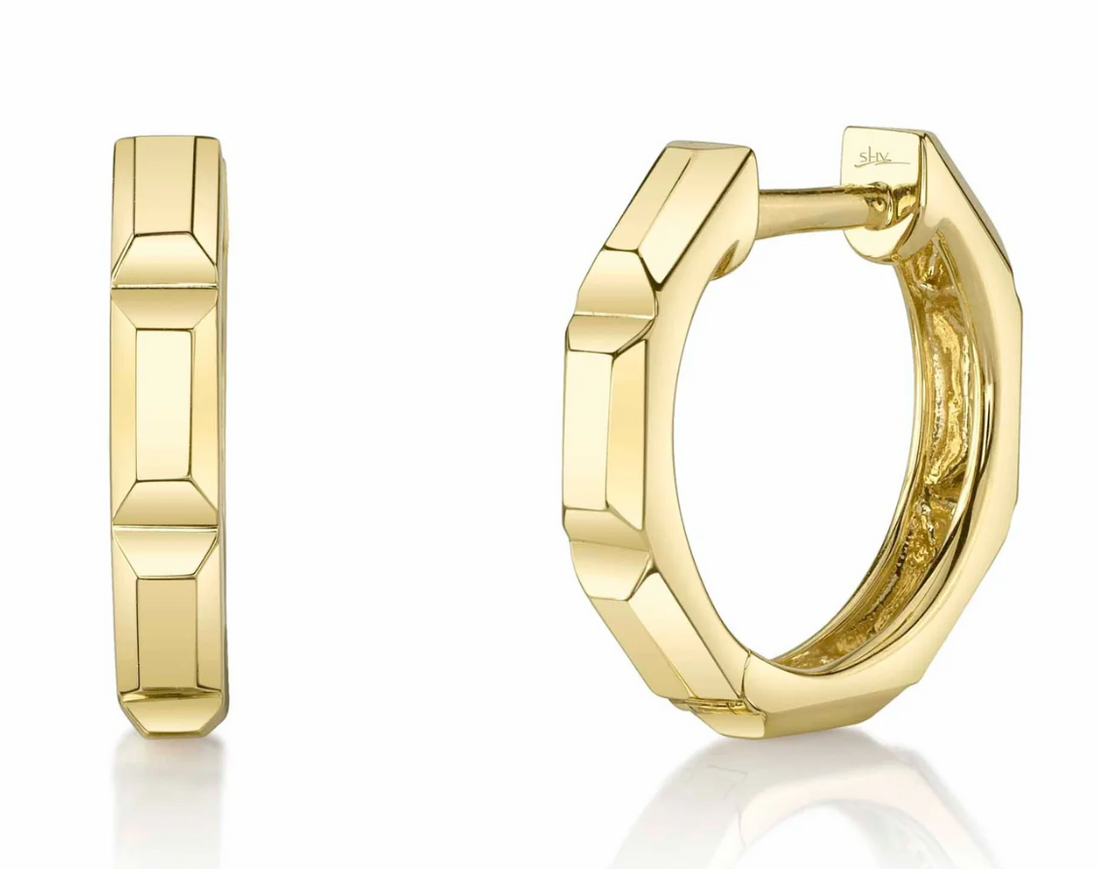 OCTAGON GEO CUT HUGGIE EARRING l SC55026876V2GO - Brownee Jewelers