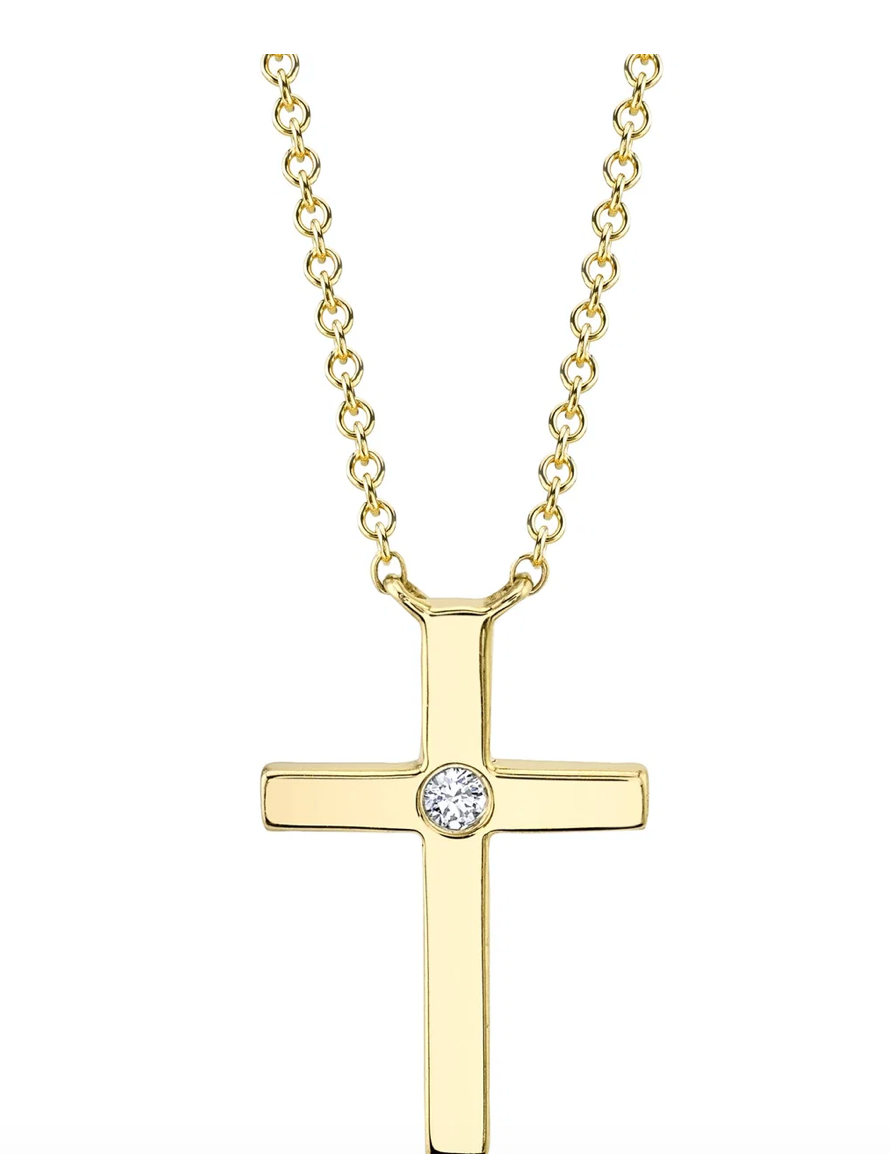 kATE l 0.03CT DIAMOND BEZEL CROSS NECKLACE l SC55021364 - Brownee Jewelers