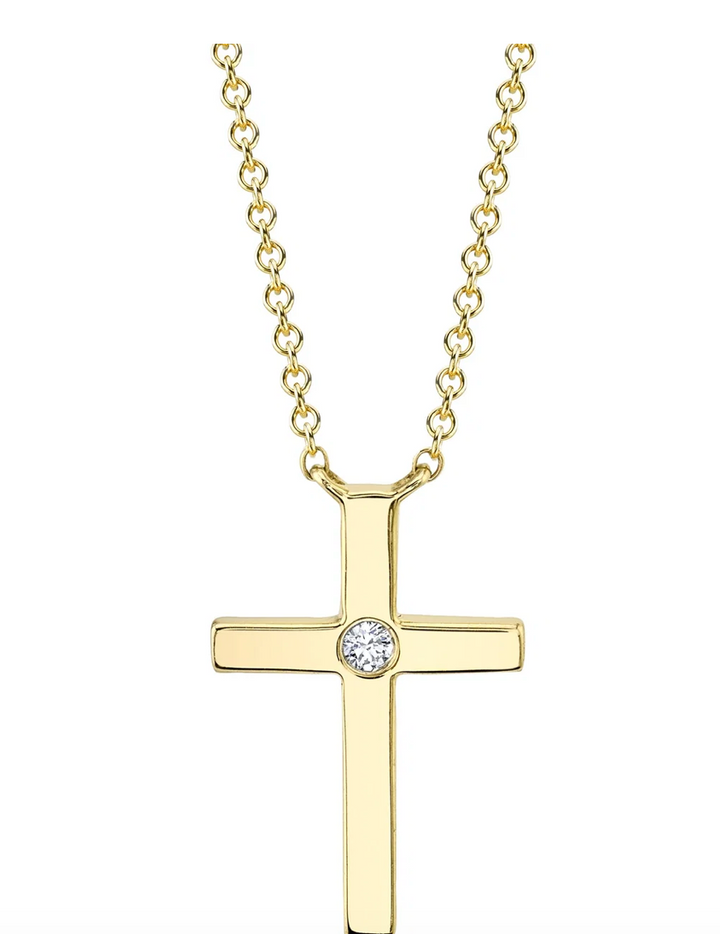 kATE l 0.03CT DIAMOND BEZEL CROSS NECKLACE l SC55021364 - Brownee Jewelers