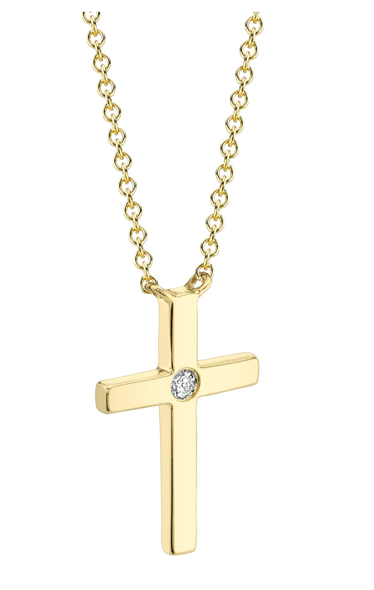 kATE l 0.03CT DIAMOND BEZEL CROSS NECKLACE l SC55021364 - Brownee Jewelers