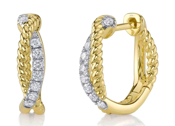 0.21CT DIAMOND TWISTED HOOP EARRING