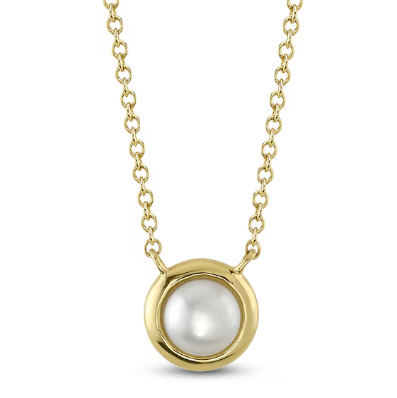 SHY CREATION | BEZEL-SET CULTURED PEARL NECKLACE | 14K YELLOW GOLD | SC55025176 - Brownee Jewelers