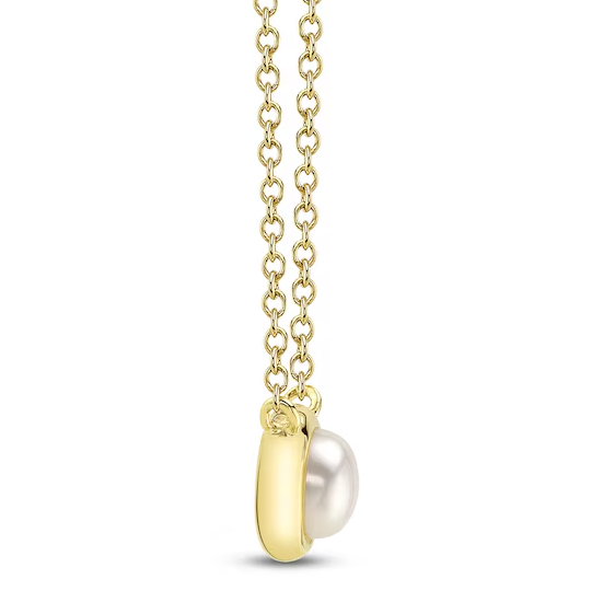 SHY CREATION | BEZEL-SET CULTURED PEARL NECKLACE | 14K YELLOW GOLD | SC55025176 - Brownee Jewelers